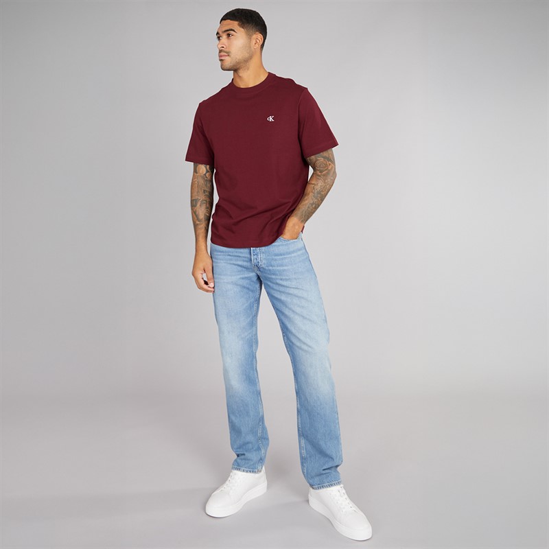 Calvin Klein Mens Easy Monogram T-Shirt Deep Rouge