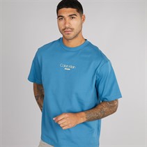Calvin Klein Mens Relaxed Graphic T-Shirt Bluesteel