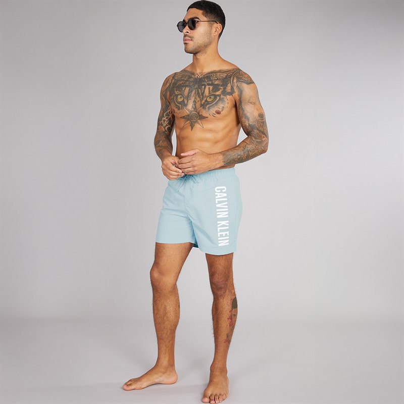 Calvin Klein Mens Drawstring Swim Shorts Skim Blue