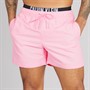 Calvin Klein Mens Double Waistband Swim Shorts Sweet Pink