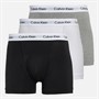 Calvin Klein Herren Baumwolle Stretch Dreier Pack Boxer Trunks Schwarz/Grey Heather/Weiß