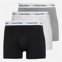Calvin Klein Heren Katoen Stretch Drie Pak Boxer Trunks Zwart/Grey Heather/Wit