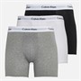 Calvin Klein Herren Baumwolle Stretch Drei Pack Boxerslips Schwarz/Grey Heather/Weiß