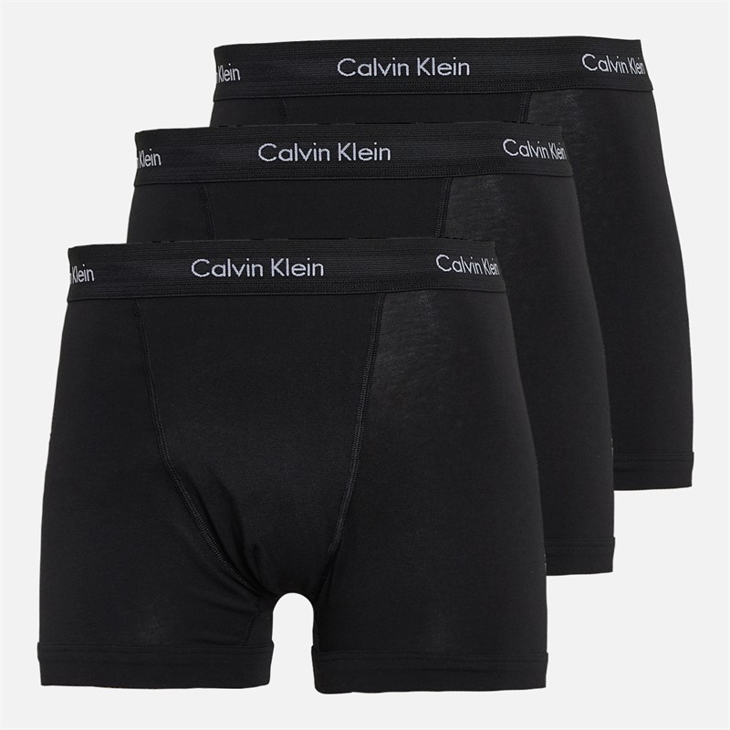 Calvin Klein Herren Baumwolle Stretch Dreier Pack Boxer Trunks Schwarz/Schwarz