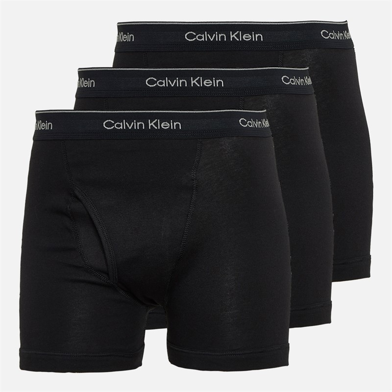 Calvin Klein Herren Baumwolle Stretch Drei Pack Boxerslips Schwarz