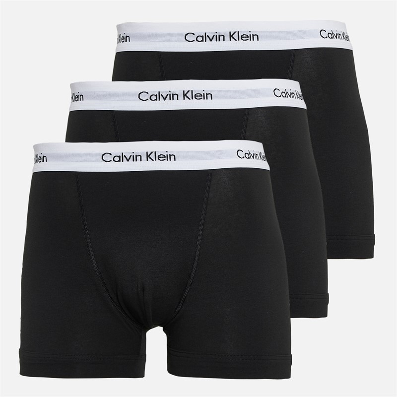 Calvin Klein Herren Baumwolle Stretch Dreier Pack Boxer Trunks Schwarz/Schwarz/Schwarz