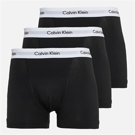 CalvinKleinMensCottonStretchThreePackBoxerTrunksBlack/Black/Black