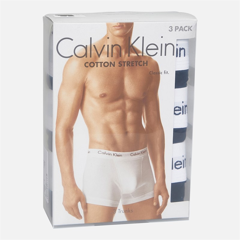 Calvin Klein Herren Baumwolle Stretch Dreier Pack Boxer Trunks Schwarz/Schwarz/Schwarz