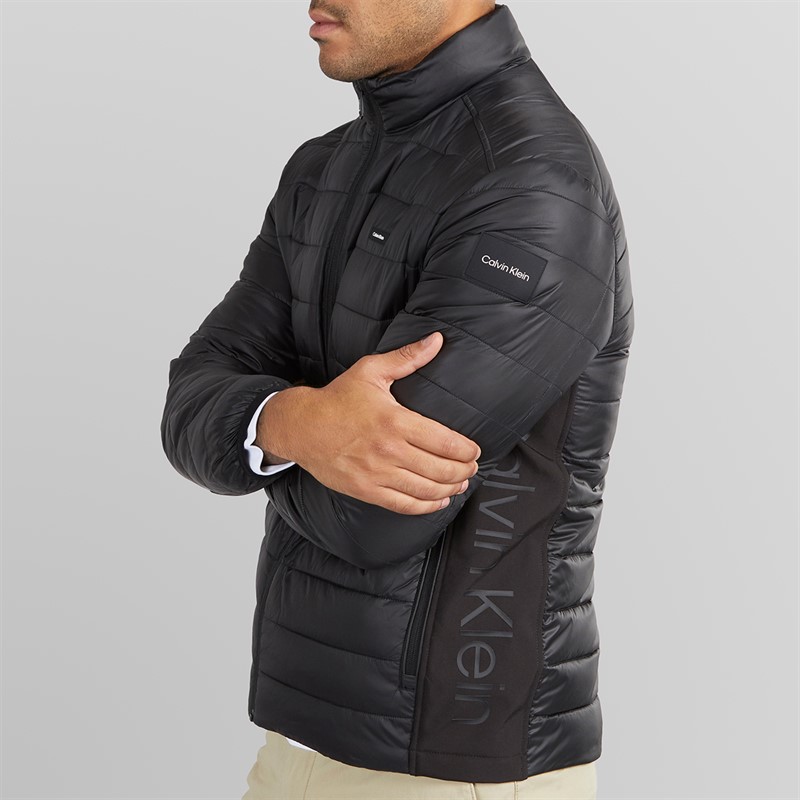Calvin Klein Mens Side Logo Puffer Jacket Ck Black