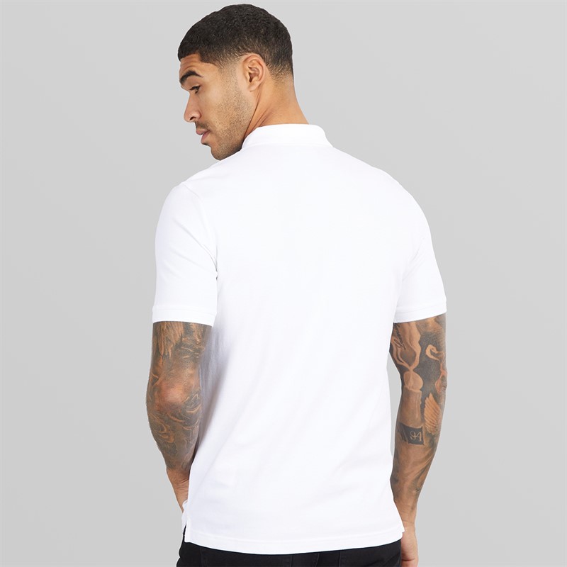 Calvin Klein Mens Stretch Pique Slim Polo Shirt Bright White