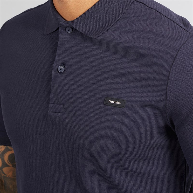 Calvin Klein Mens Stretch Pique Slim Polo Shirt Night Sky