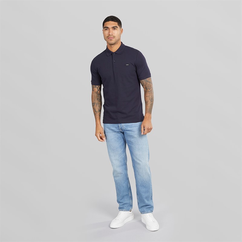 Calvin Klein Mens Stretch Pique Slim Polo Shirt Night Sky
