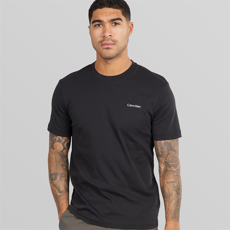 Calvin Klein Mens Micro Logo Interlock T-Shirt Ck Black