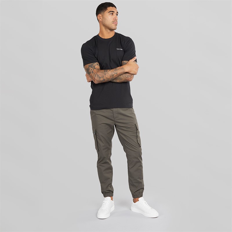 Calvin Klein Mens Micro Logo Interlock T-Shirt Ck Black