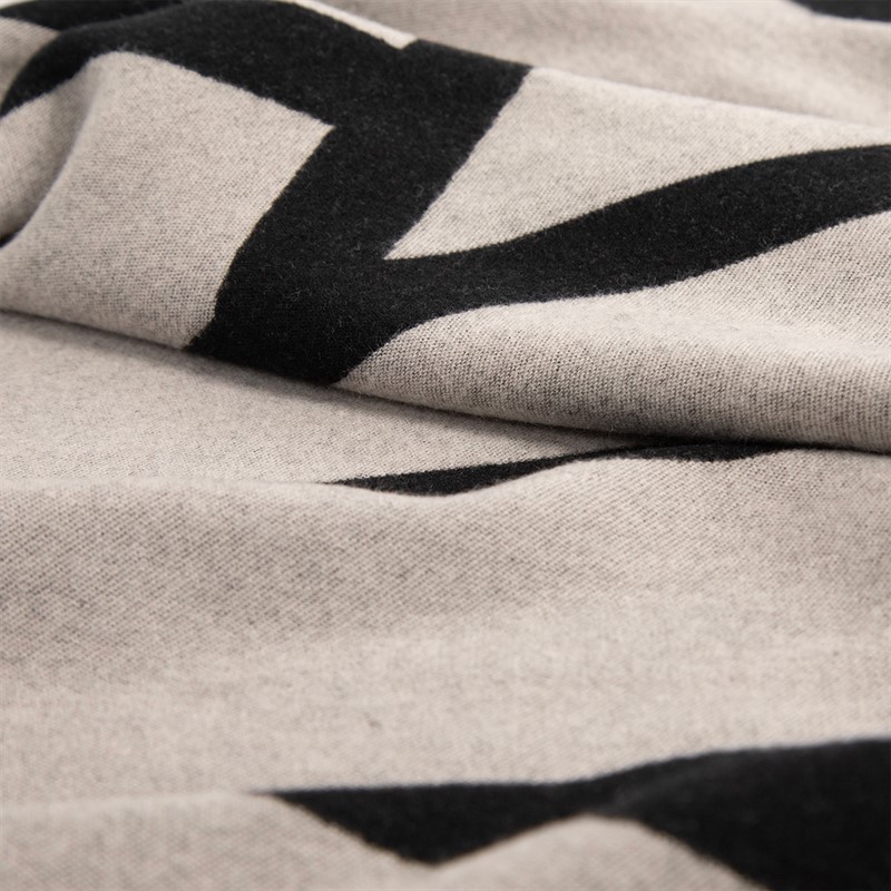 Calvin Klein Womens Bold Logo Two Tone Scarf Black