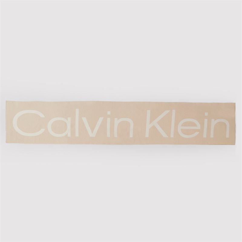 Calvin Klein Womens Bold Logo Two Tone Scarf Chateau Gray