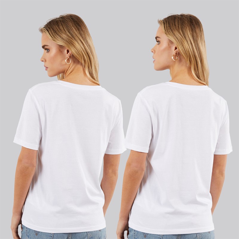 Calvin Klein Womens Logo Two Pack T-Shirts Brilliant White