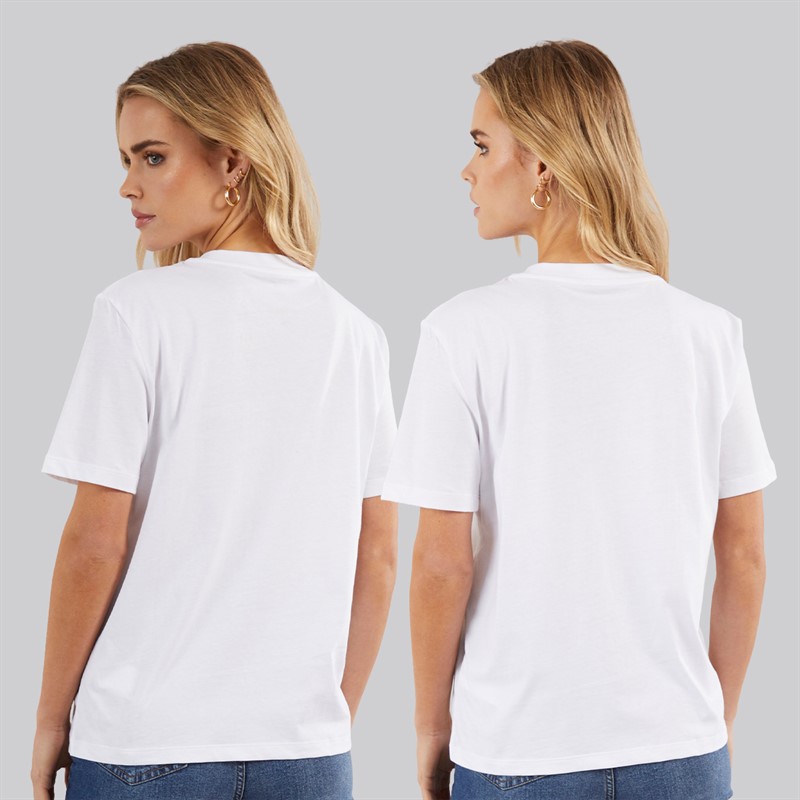 Calvin Klein Womens Logo Two Pack T-Shirts Brilliant White