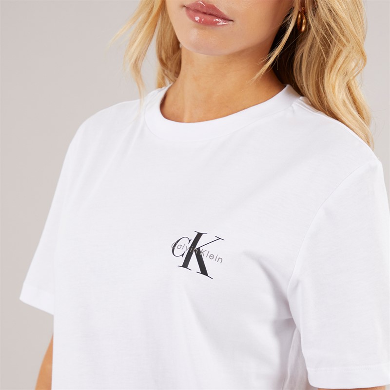 Calvin Klein Womens Logo Two Pack T-Shirts Brilliant White
