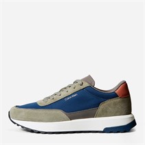 Calvin Klein Mens Colour Block Lace Up Trainers Smoke Olive/Moonlit Ocean/Brick