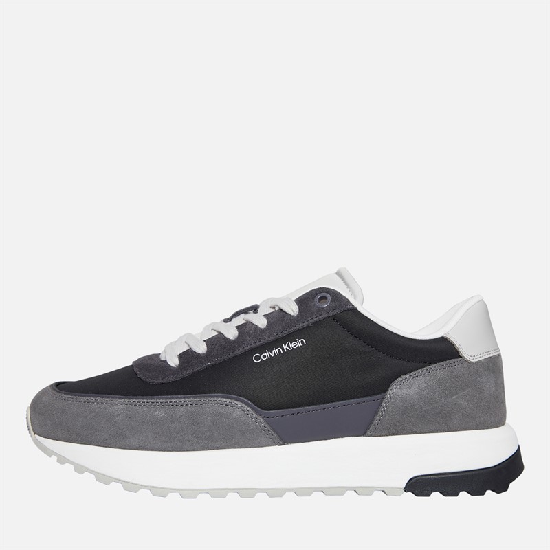 Calvin Klein Mens Colour Block Lace Up Trainers Granite Gray/Black/Magnet