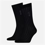 Calvin Klein Mens Pinstripe Two Pack Socks Black