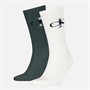 Calvin Klein Mens Monogram Two Pack Socks Blue Wing Teal