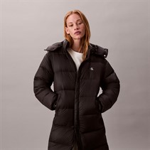 Calvin Klein Womens Essential Midweight Long Puffer Coat Black