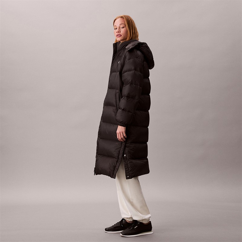 Calvin Klein Womens Essential Midweight Long Puffer Coat Black