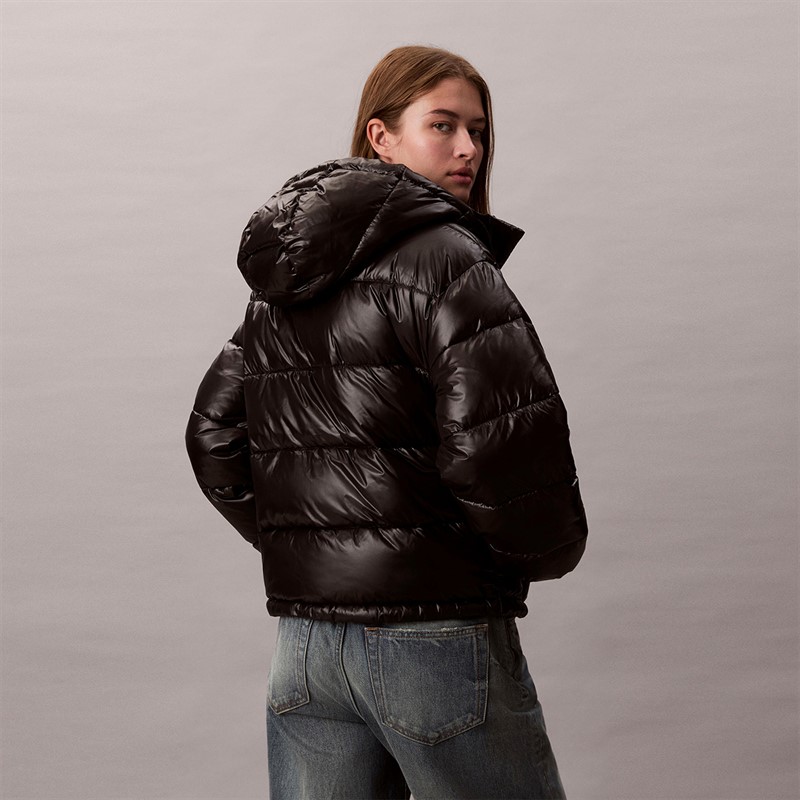 Calvin Klein Womens Shine Puffer Coat Black