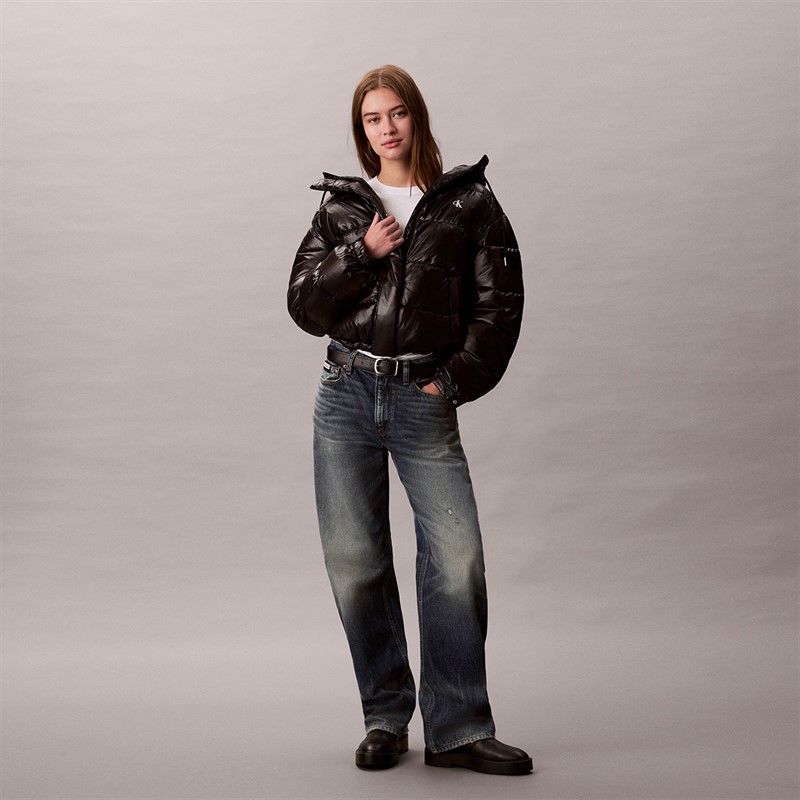 Calvin Klein Womens Shine Puffer Coat Black