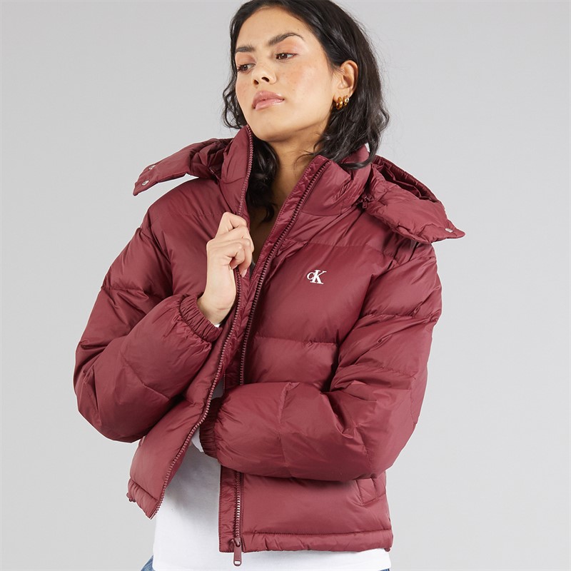 Calvin Klein Womens Essential Midweight Puffer Coat Tawny Port
