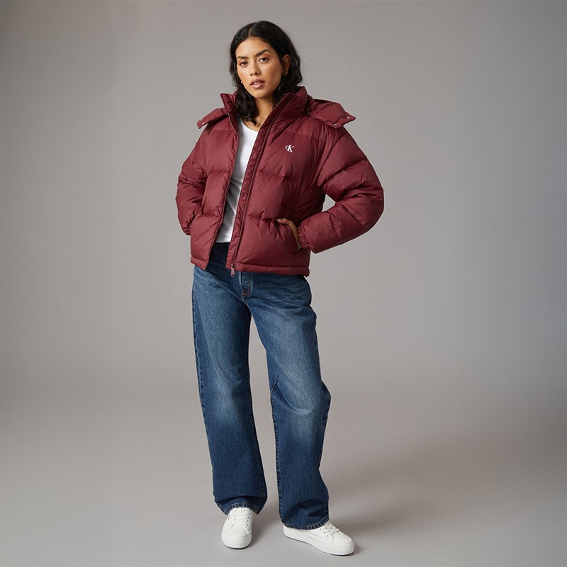 Calvin Klein Womens Essential Midweight Puffer Coat Tawny Port