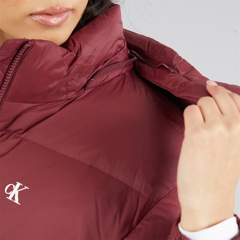 Calvin Klein Womens Essential Midweight Puffer Coat Tawny Port