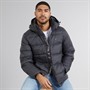 Calvin Klein Mens Zip Off Hood Down Puffer Coat Asphalt