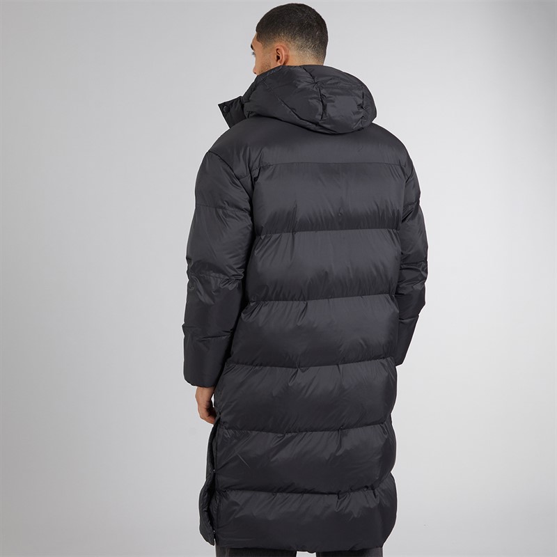 Calvin Klein Mens Long Hooded Puffer Coat Black