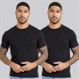 Calvin Klein Mens Two Pack Stretch Slim T-Shirts Black/Black