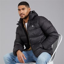 Calvin Klein Mens Zip Off Hood Down Puffer Coat Black