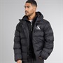 Calvin Klein Mens Monogram Puffer Coat Black