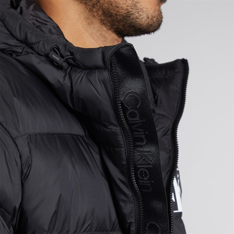 Calvin Klein Mens Monogram Puffer Coat Black