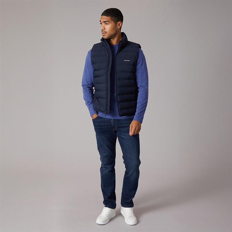 Calvin Klein Mens Classic Lightweight Puffer Gilet Dark Sapphire