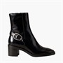 Calvin Klein Womens Block Heel Buckle Detail Boots Triple Black