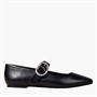 Calvin Klein Womens Squared Ballerina Mary Jane Shoes Triple Black