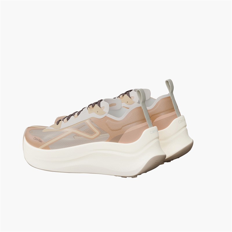 Calvin Klein Womens Chunky Runner Lace Up Trainers Light Cashew/Spanish Villa/Nomad