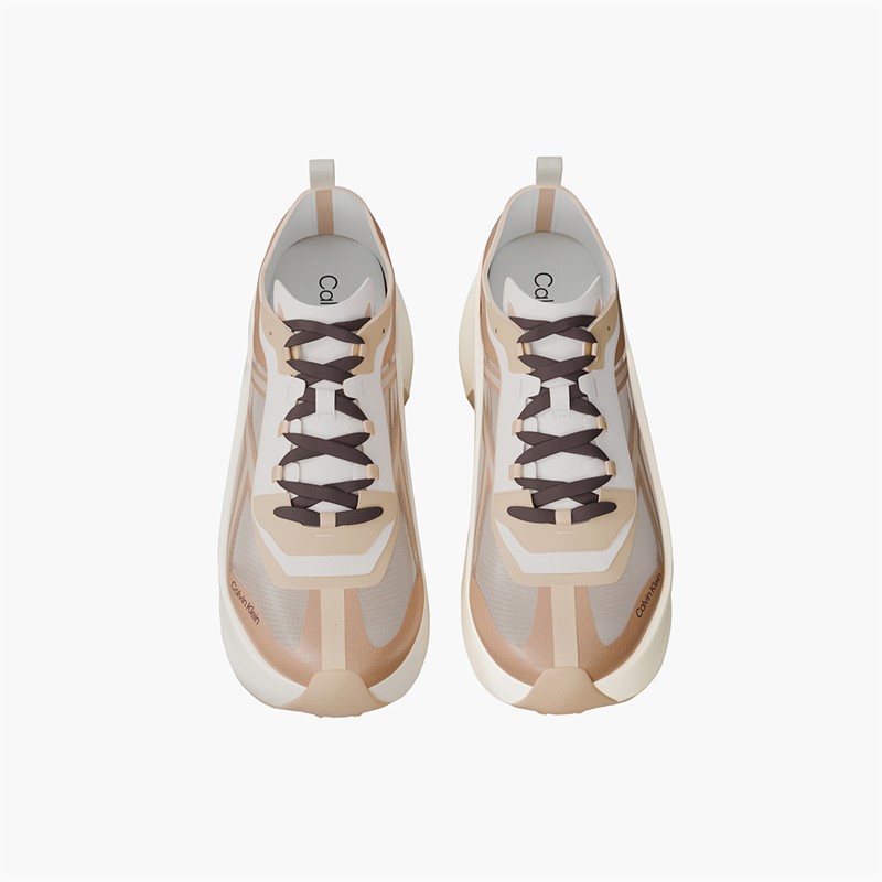 Calvin Klein Womens Chunky Runner Lace Up Trainers Light Cashew/Spanish Villa/Nomad