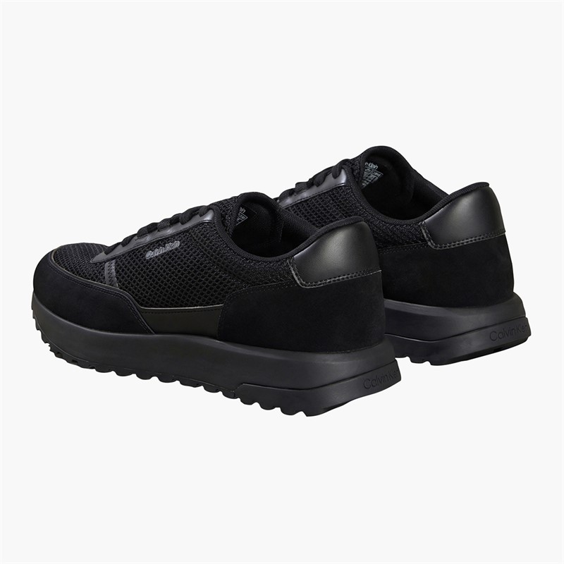 Calvin Klein Mens City Runner Lace Up Trainers Triple Black