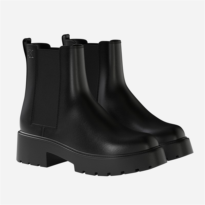 Calvin Klein Womens Chunky Chelsea Boots Triple Black
