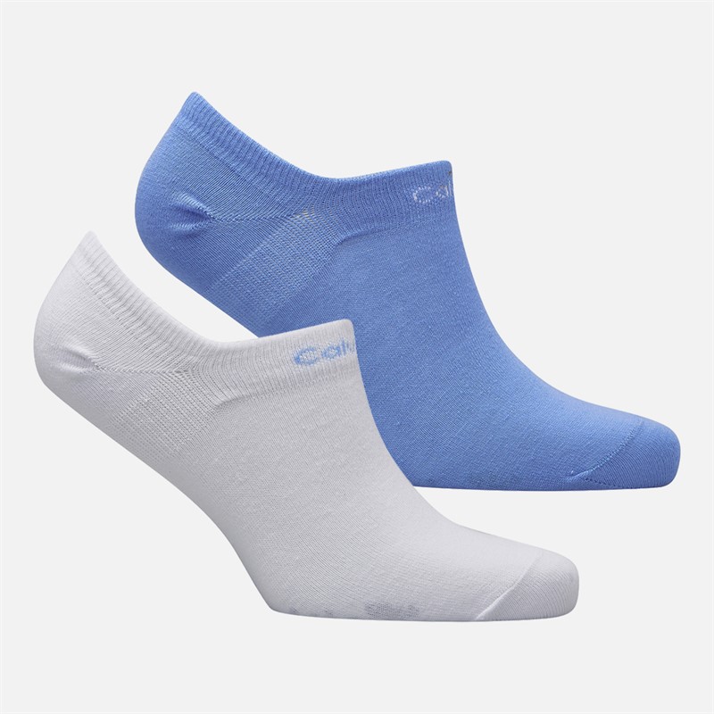 Calvin Klein Womens Two Pack Gripper Trainer Socks Light Blue