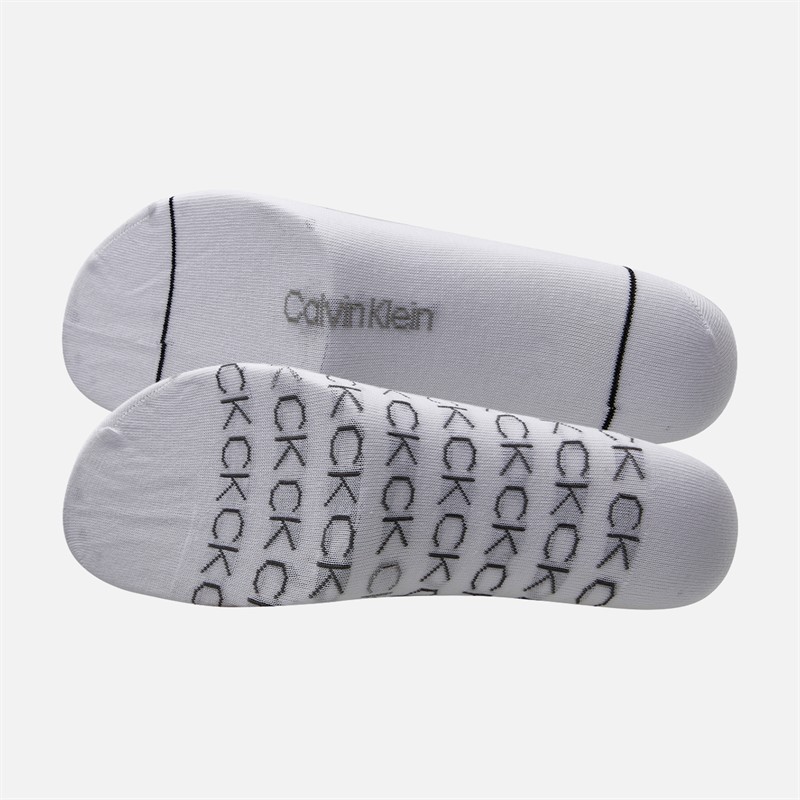 Calvin Klein Womens Two Pack Logo Trainer Socks White