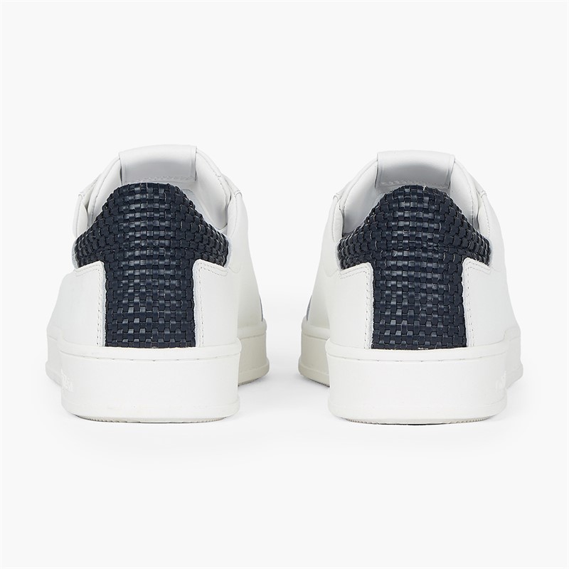 Calvin Klein Mens Low Top Lace Up Trainers White/Calvin Navy